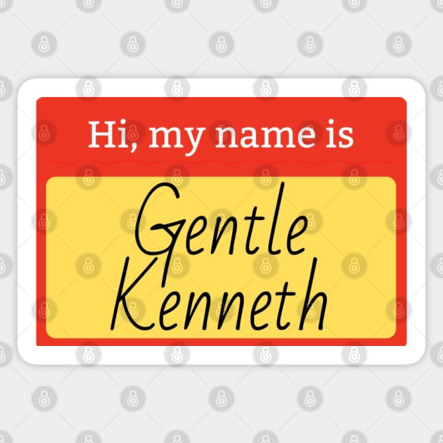 Gentle Kenneth name badge Sticker by mywanderings